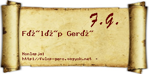 Fülöp Gerő névjegykártya